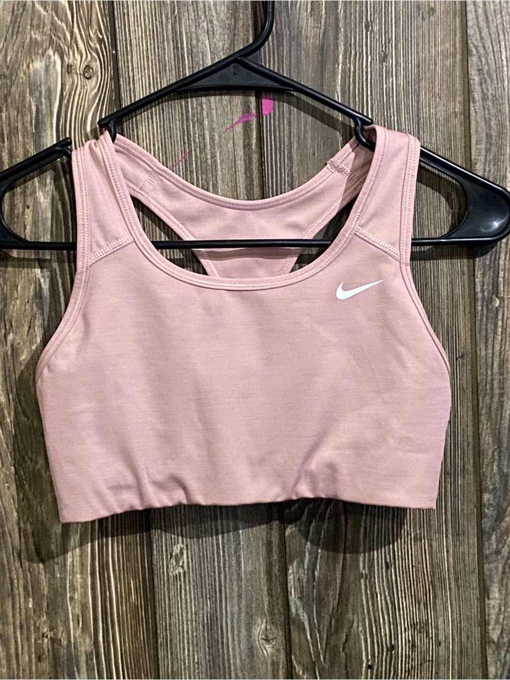 Nike Pink Racerback Sports Bra with White Swoosh